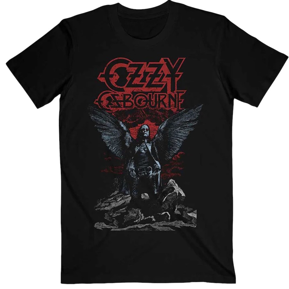 NWT Ozzy Osbourne Black Sabbath Unisex Angel Wings T-Shirt - Black Size Medium